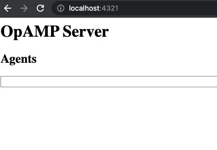 No agents display on opamp server demo UI